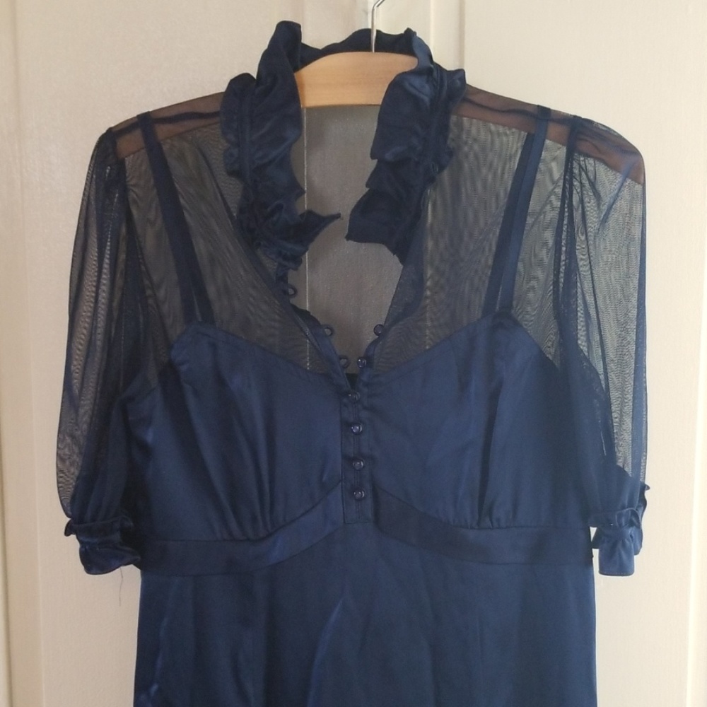 Marc Jacobs Navy Blue Silk Dress